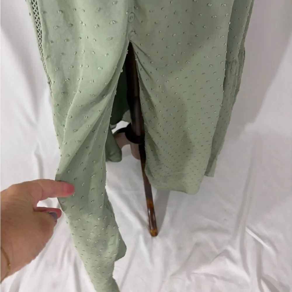 Lulu's Sage Lace-Trimmed Boho Maxi Dress - Picture 4 of 9